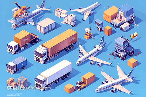 集裝箱卡車與飛機貨物運輸 現代物流的雙翼